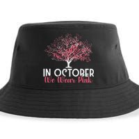 In October We Wear Pink Breast Cancer Awareness Tree Sustainable Bucket Hat