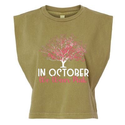 In October We Wear Pink Breast Cancer Awareness Tree Garment-Dyed Women's Muscle Tee