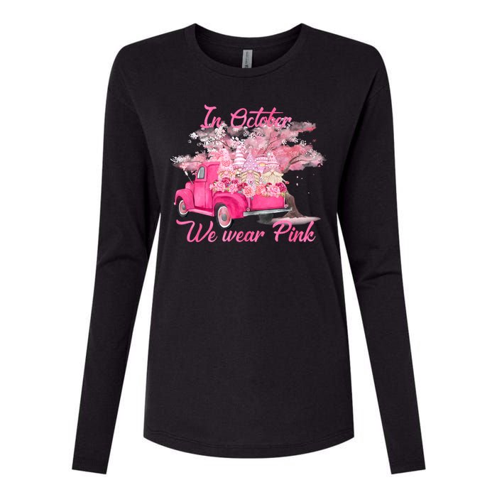 In October We Wear Pink For Breast Cancer Awareness Month Womens Cotton Relaxed Long Sleeve T-Shirt