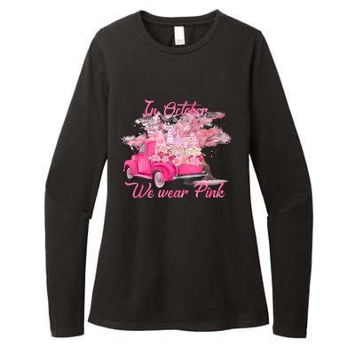 In October We Wear Pink For Breast Cancer Awareness Month Womens CVC Long Sleeve Shirt