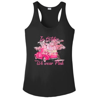 In October We Wear Pink For Breast Cancer Awareness Month Ladies PosiCharge Competitor Racerback Tank