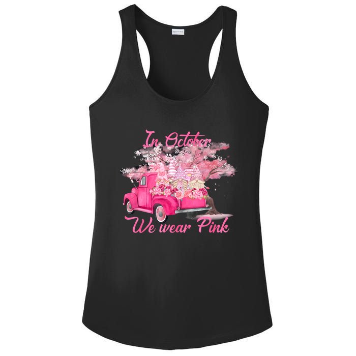 In October We Wear Pink For Breast Cancer Awareness Month Ladies PosiCharge Competitor Racerback Tank