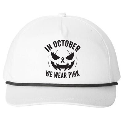 In October We Wear Pink Breast Cancer Halloween Snapback Five-Panel Rope Hat