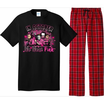 In October We Wear Pink Scary Movies Breast Cancer Pajama Set