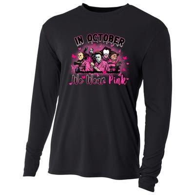 In October We Wear Pink Scary Movies Breast Cancer Cooling Performance Long Sleeve Crew