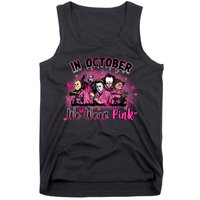 In October We Wear Pink Scary Movies Breast Cancer Tank Top