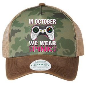 In October We Wear P.Ink Breast Cancer Gaming Gift Legacy Tie Dye Trucker Hat