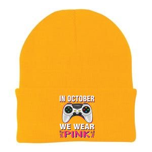 In October We Wear P.Ink Breast Cancer Gaming Gift Knit Cap Winter Beanie