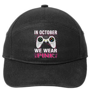 In October We Wear P.Ink Breast Cancer Gaming Gift 7-Panel Snapback Hat