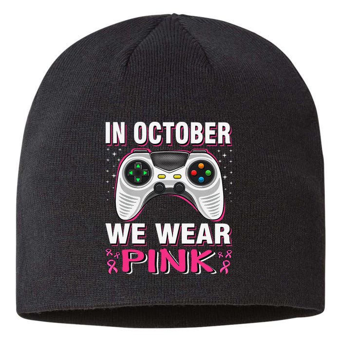 In October We Wear P.Ink Breast Cancer Gaming Gift Sustainable Beanie