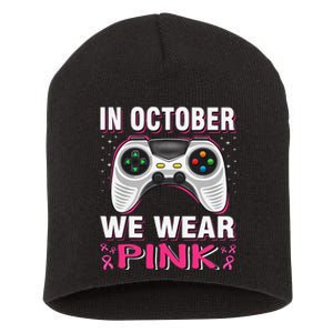 In October We Wear P.Ink Breast Cancer Gaming Gift Short Acrylic Beanie