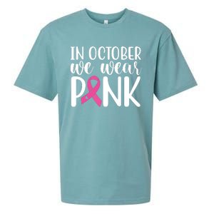 In October We Wear Pink Breast Cancer Sueded Cloud Jersey T-Shirt