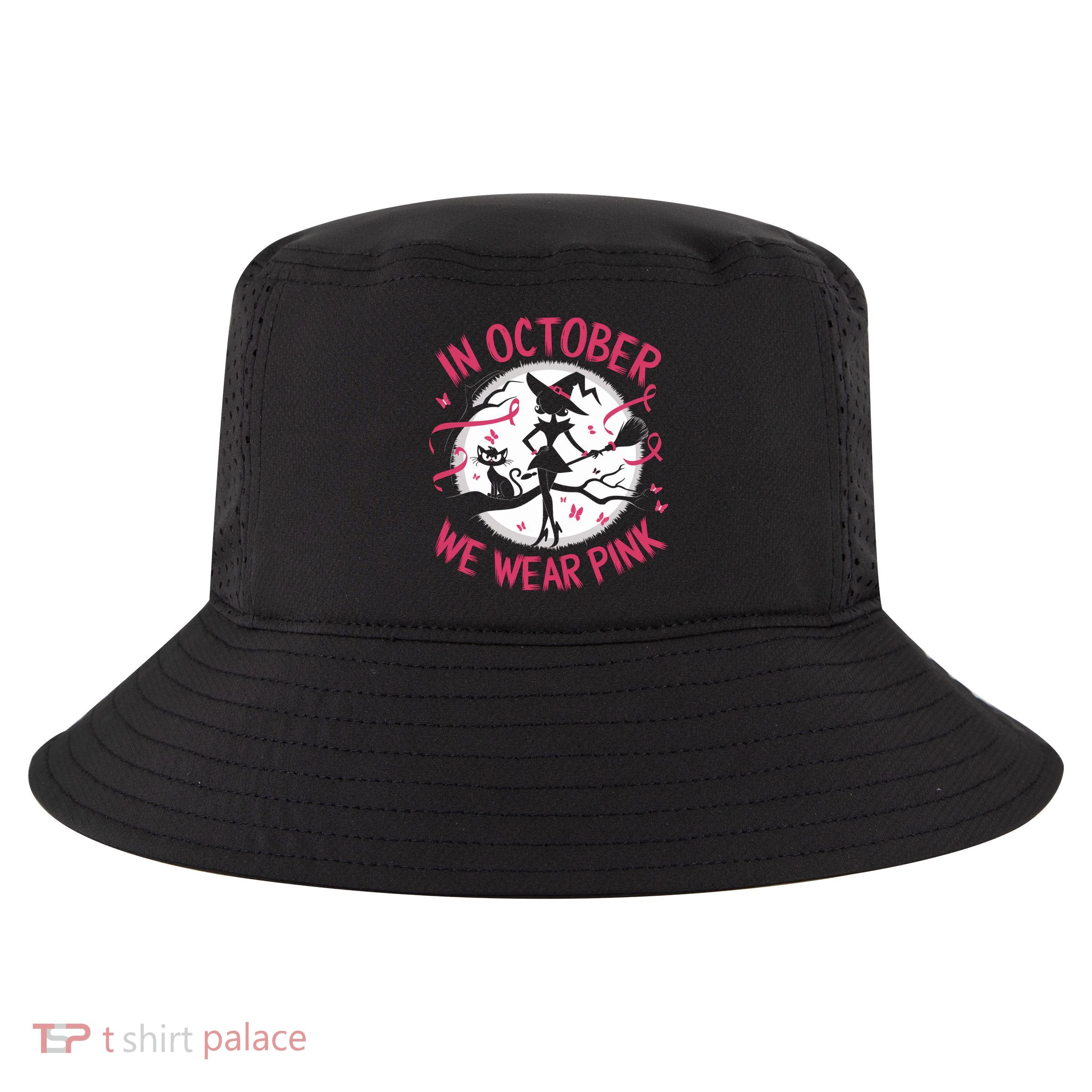 In October We Wear Scary Halloween Witch Costume Crazy Witch Witchy Vibes Cool Comfort Performance Bucket Hat