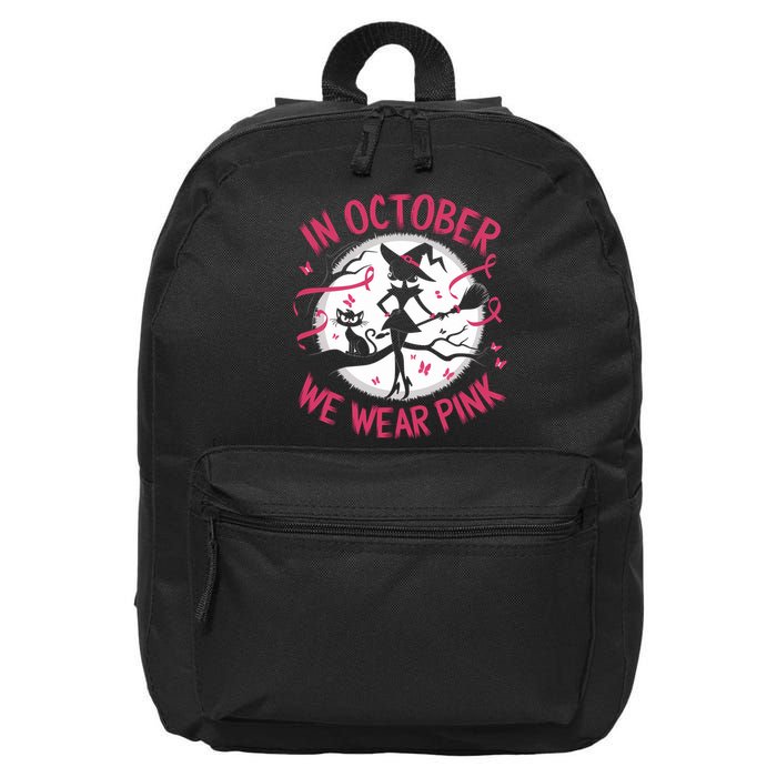 In October We Wear Scary Halloween Witch Costume Crazy Witch Witchy Vibes 16 in Basic Backpack