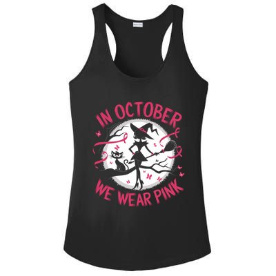 In October We Wear Scary Halloween Witch Costume Crazy Witch Witchy Vibes Ladies PosiCharge Competitor Racerback Tank