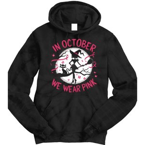 In October We Wear Scary Halloween Witch Costume Crazy Witch Witchy Vibes Tie Dye Hoodie