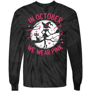 In October We Wear Scary Halloween Witch Costume Crazy Witch Witchy Vibes Tie-Dye Long Sleeve Shirt