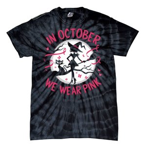 In October We Wear Scary Halloween Witch Costume Crazy Witch Witchy Vibes Tie-Dye T-Shirt