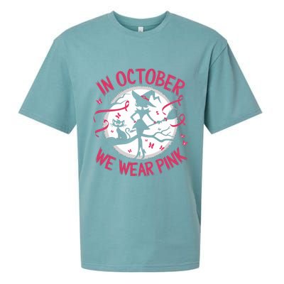 In October We Wear Scary Halloween Witch Costume Crazy Witch Witchy Vibes Sueded Cloud Jersey T-Shirt