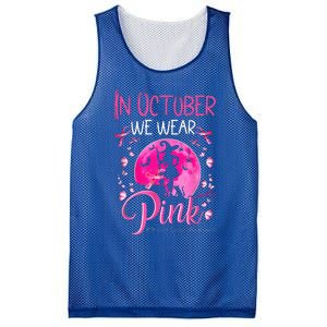 In October We Wear Ribbon Pink Halloween Witch Breast Cancer Mesh Reversible Basketball Jersey Tank