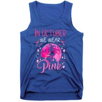 In October We Wear Ribbon Pink Halloween Witch Breast Cancer Tank Top