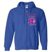 In October We Wear Ribbon Pink Halloween Witch Breast Cancer Full Zip Hoodie