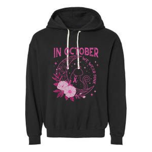 In October We Wear Flower Cat Moon Garment-Dyed Fleece Hoodie