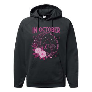 In October We Wear Flower Cat Moon Performance Fleece Hoodie