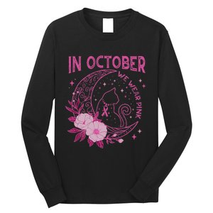 In October We Wear Flower Cat Moon Long Sleeve Shirt