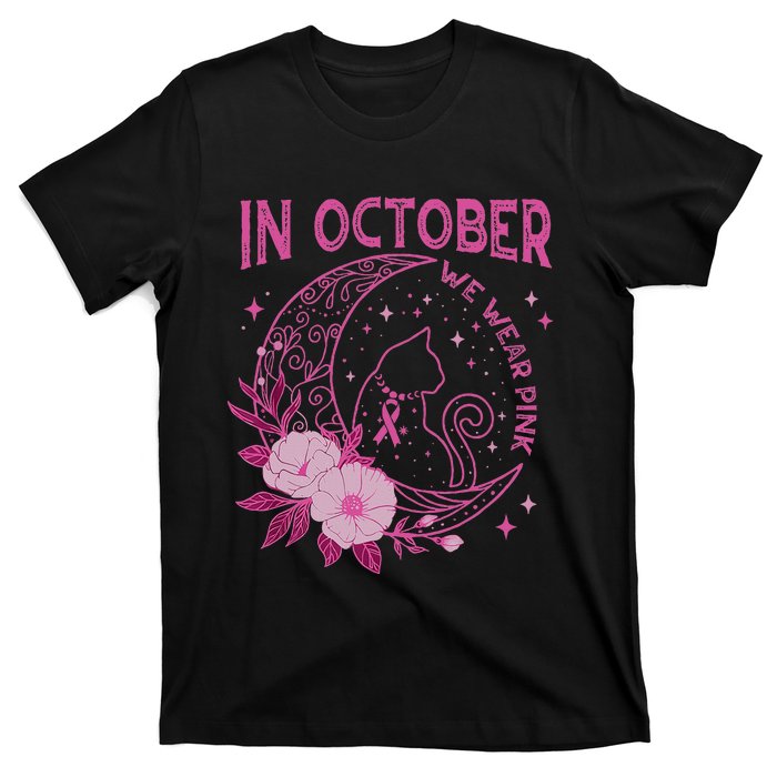 In October We Wear Flower Cat Moon T-Shirt