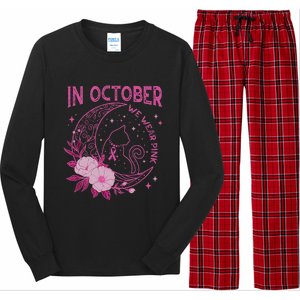 In October We Wear Flower Cat Moon Long Sleeve Pajama Set