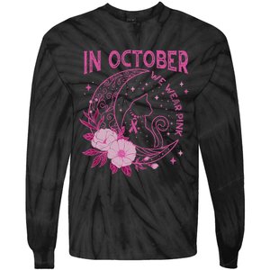 In October We Wear Flower Cat Moon Tie-Dye Long Sleeve Shirt