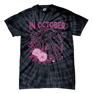 In October We Wear Flower Cat Moon Tie-Dye T-Shirt