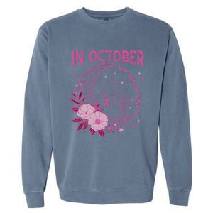 In October We Wear Flower Cat Moon Garment-Dyed Sweatshirt