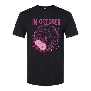 In October We Wear Flower Cat Moon Softstyle CVC T-Shirt