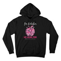 In October We Wear Pink Teacher Butterflies Breast Cancer Hoodie