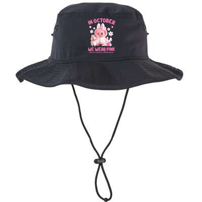 In October We Wear Labubu Breast Cancer Awareness Legacy Cool Fit Booney Bucket Hat