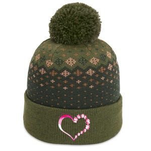 In October We Wear Pink Cute Cat Breast Cancer Awareness The Baniff Cuffed Pom Beanie