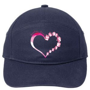 In October We Wear Pink Cute Cat Breast Cancer Awareness 7-Panel Snapback Hat