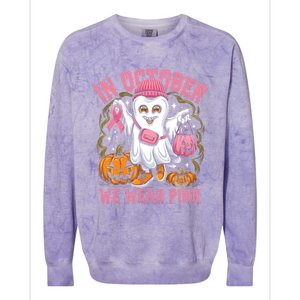 In October We Wear Breast Cancer Tooth Dental Halloween Great Gift Colorblast Crewneck Sweatshirt