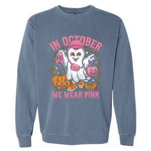 In October We Wear Breast Cancer Tooth Dental Halloween Great Gift Garment-Dyed Sweatshirt