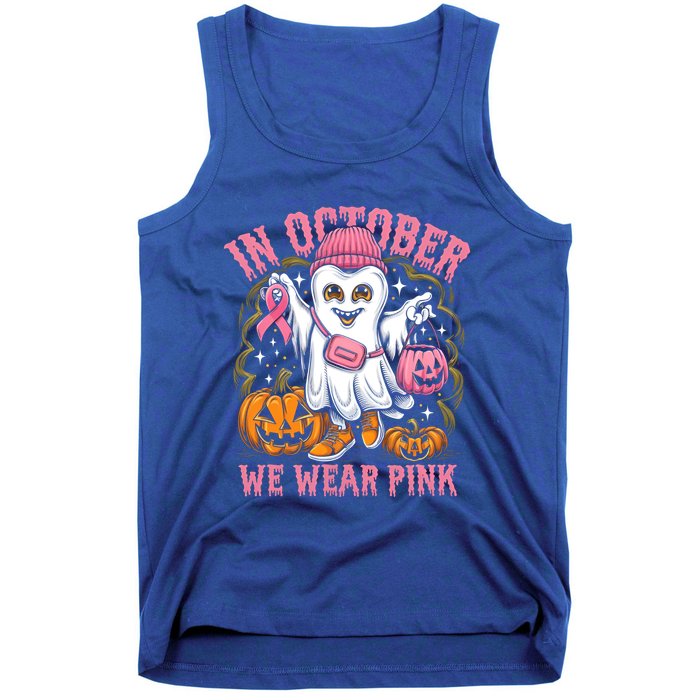 In October We Wear Breast Cancer Tooth Dental Halloween Great Gift Tank Top