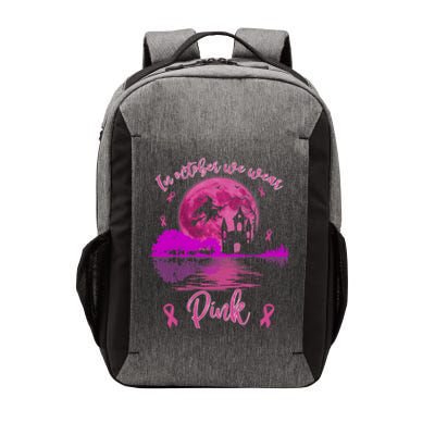 In October We Wear Pink Breast Cancer Awareness Moon Witch Cool Gift Vector Backpack