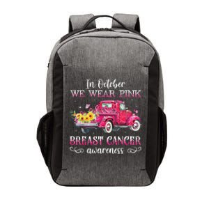 In October We Wear Pink Ribbon Leopard Truck Breast Cancer Vector Backpack