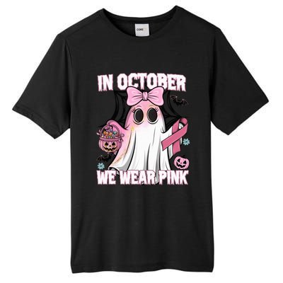 In October We Wear P.I.N.K Breast Cancer Awareness Ghost Tall Fusion ChromaSoft Performance T-Shirt