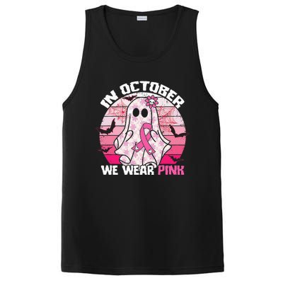 In October We Wear Pink Breast Cancer Ghost Halloween PosiCharge Competitor Tank