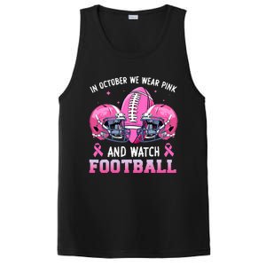 In October We Wear Pink And Watch Football Breast Cancer PosiCharge Competitor Tank