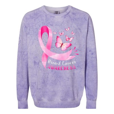 In October We Wear Breast Cancer Awareness Colorblast Crewneck Sweatshirt