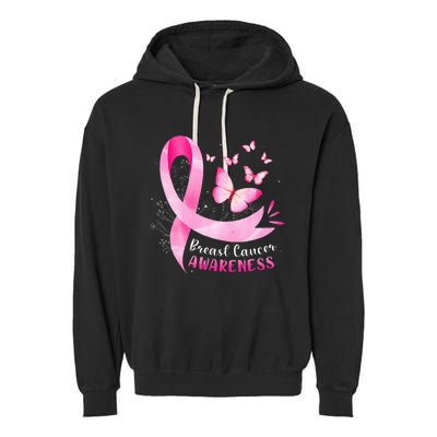 In October We Wear Breast Cancer Awareness Garment-Dyed Fleece Hoodie