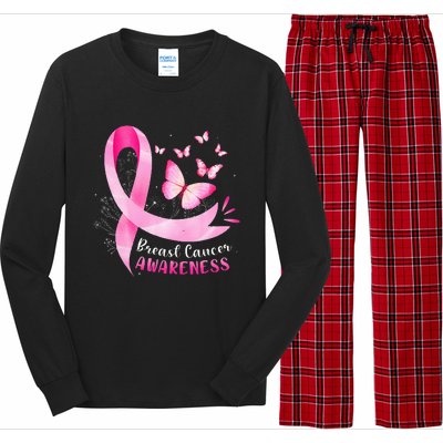 In October We Wear Breast Cancer Awareness Long Sleeve Pajama Set